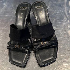 Italian Shoemakers heeled sandals.  Black  size 7 1/2.